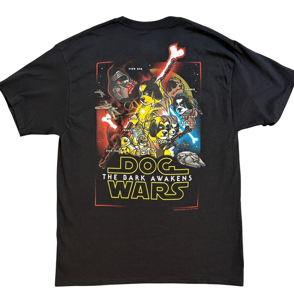 NWT Big Dogs Dogs Wars The Bark Awakens  T Shirt Black Mens Large Hanes Tagless